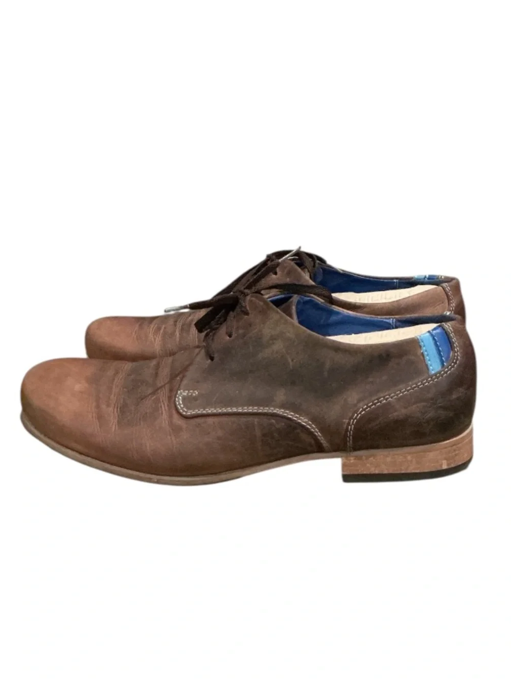 Authentic John Fluevog brown leather derby Oxford men’s lace up shoes sz 7